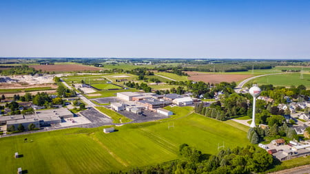 aerial view of school grounds
