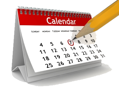 calendar with pencil graphic