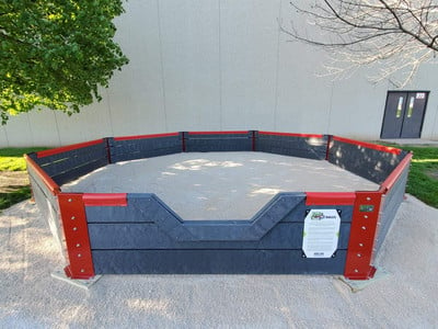 new gaga ball pit on elementary school playground